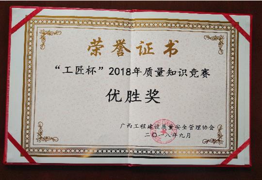 HTH官方入口-HTH.COM
喜获全区“工匠杯”2018年质量知识竞赛佳绩